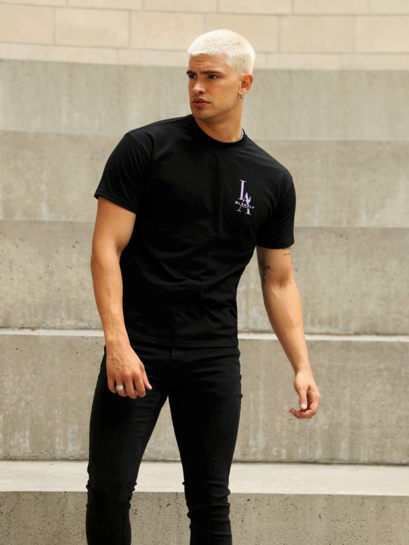 Black Blakely Sports Club Relaxed T-Shirt | AHKP-30428