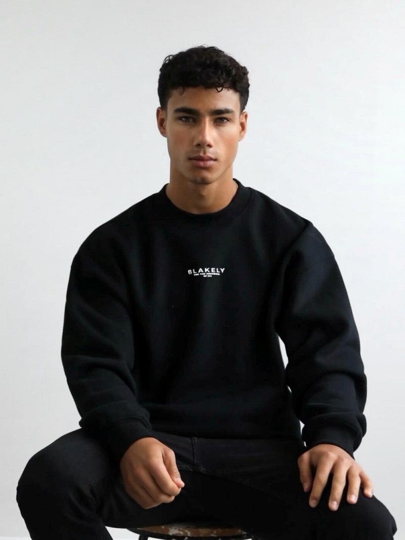 Black Blakely Statement Relaxed Jumper | DACL-81249