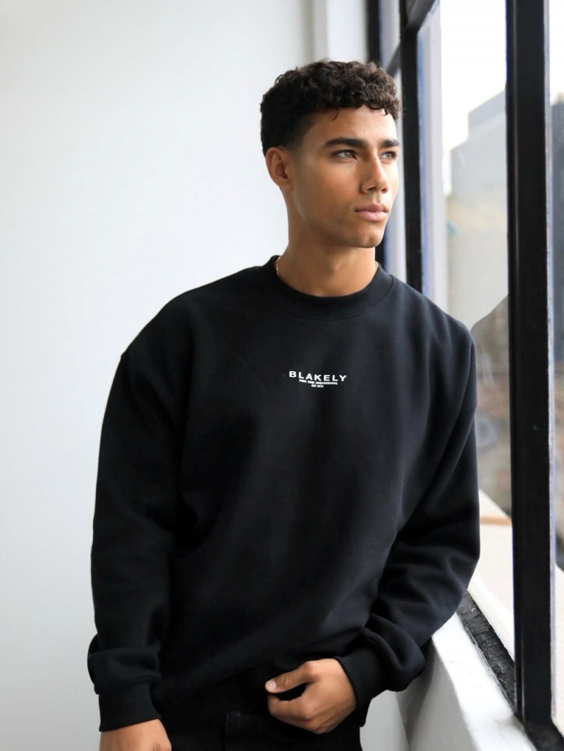 Black Blakely Statement Relaxed Jumper | DACL-81249