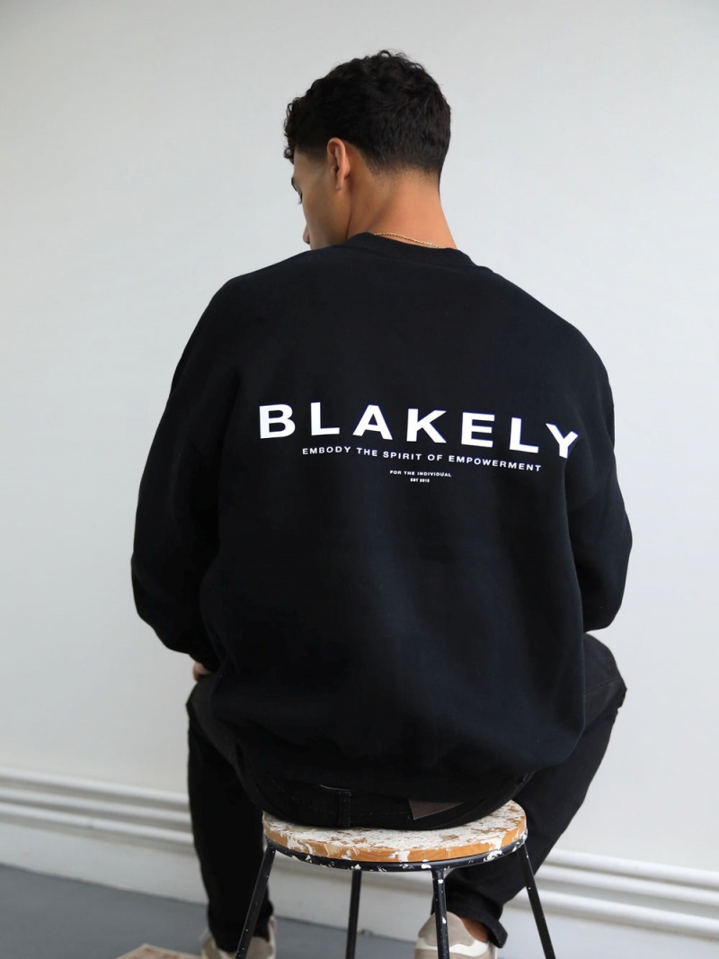 Black Blakely Statement Relaxed Jumper | DACL-81249