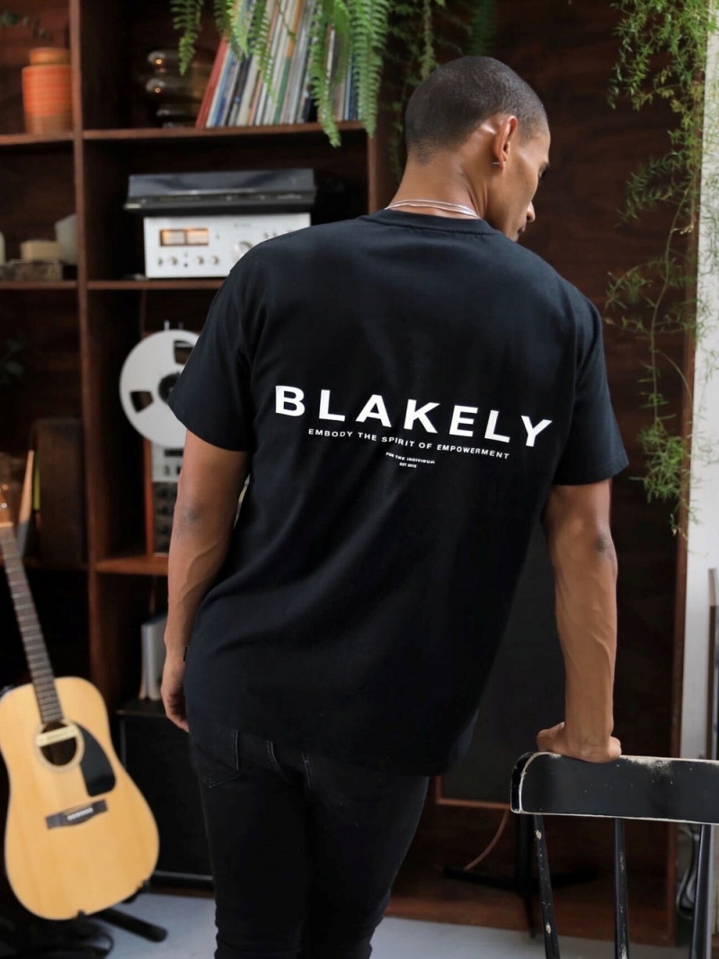 Black Blakely Statement Relaxed T-Shirt | HZIJ-43759