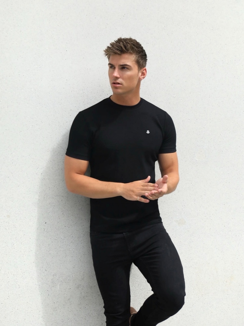 Black Blakely Toulon Textured T-Shirt | IKFP-95840