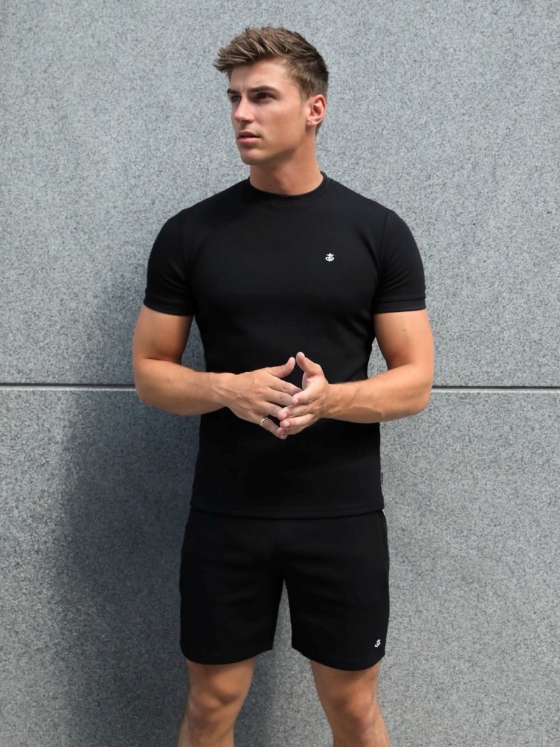 Black Blakely Toulon Textured T-Shirt | IKFP-95840