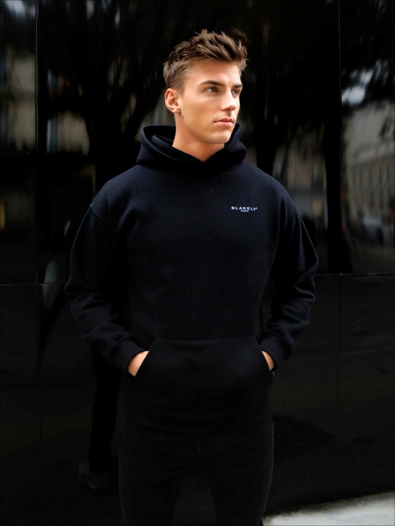 Black & Blue Blakely Members Relaxed Hoodie | DIFA-48532