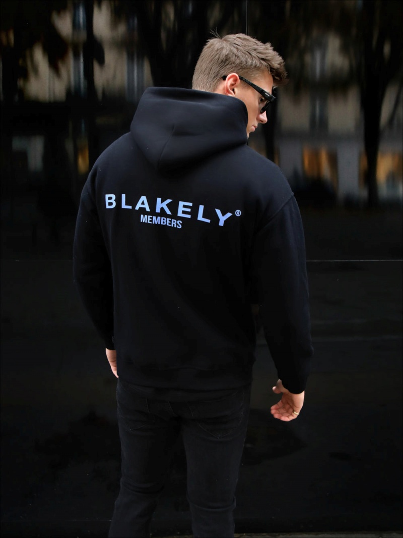 Black & Blue Blakely Members Relaxed Hoodie | DIFA-48532