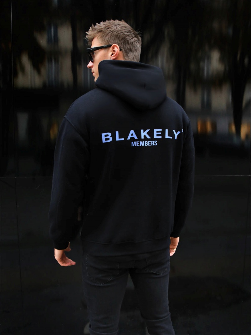 Black & Blue Blakely Members Relaxed Hoodie | DIFA-48532