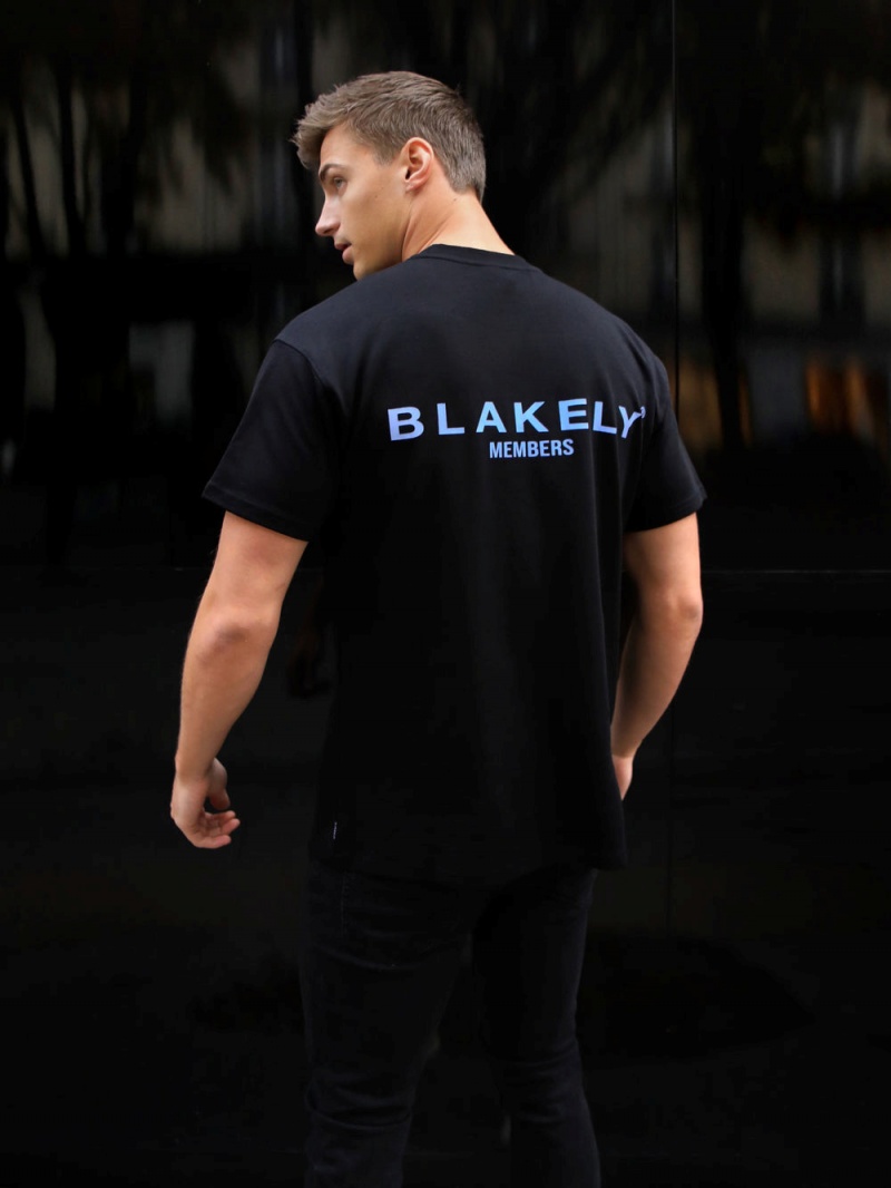 Black & Blue Blakely Members Relaxed T-Shirt | EKSV-84210