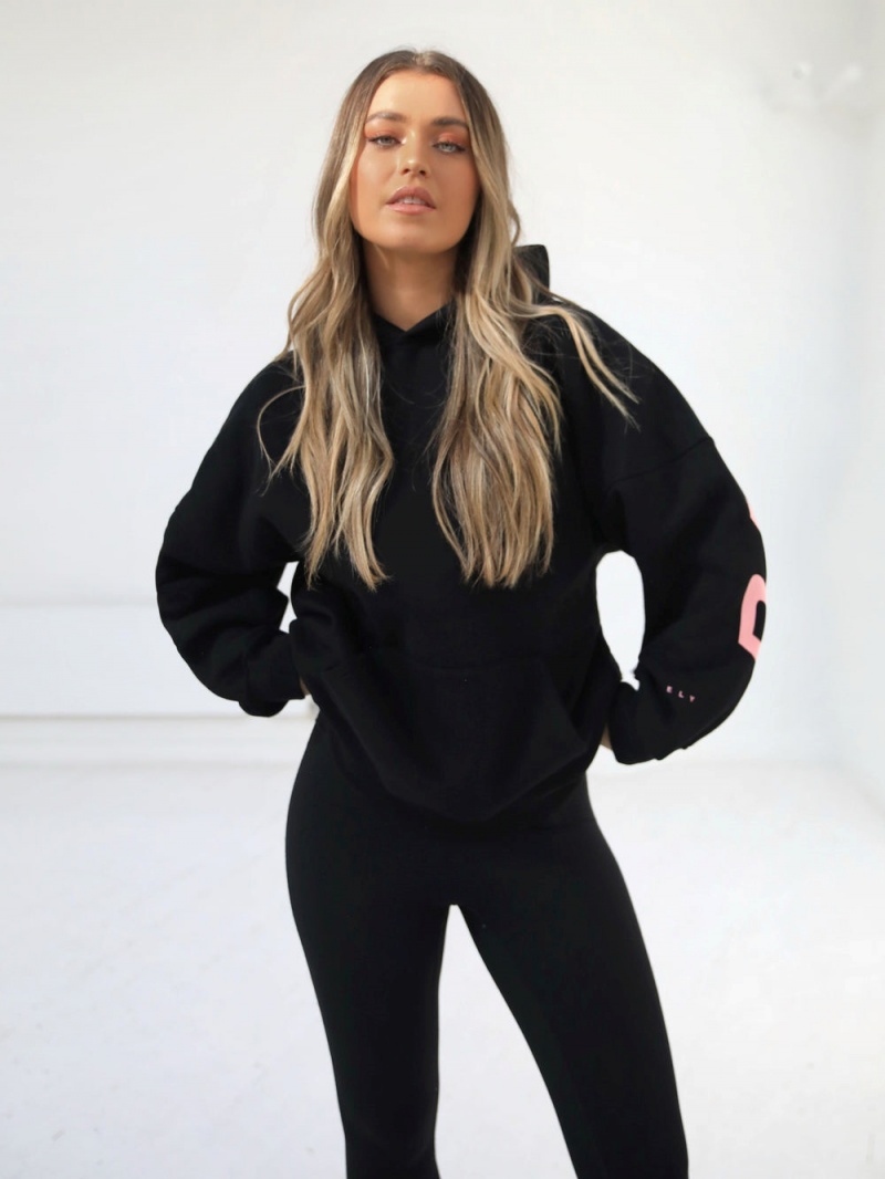Black & Pink Blakely Members Isabel Oversized Hoodie | OHRM-86092