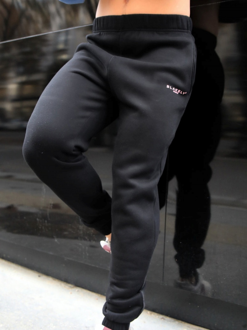 Black & Pink Blakely Members Sweatpants | KUHT-45129