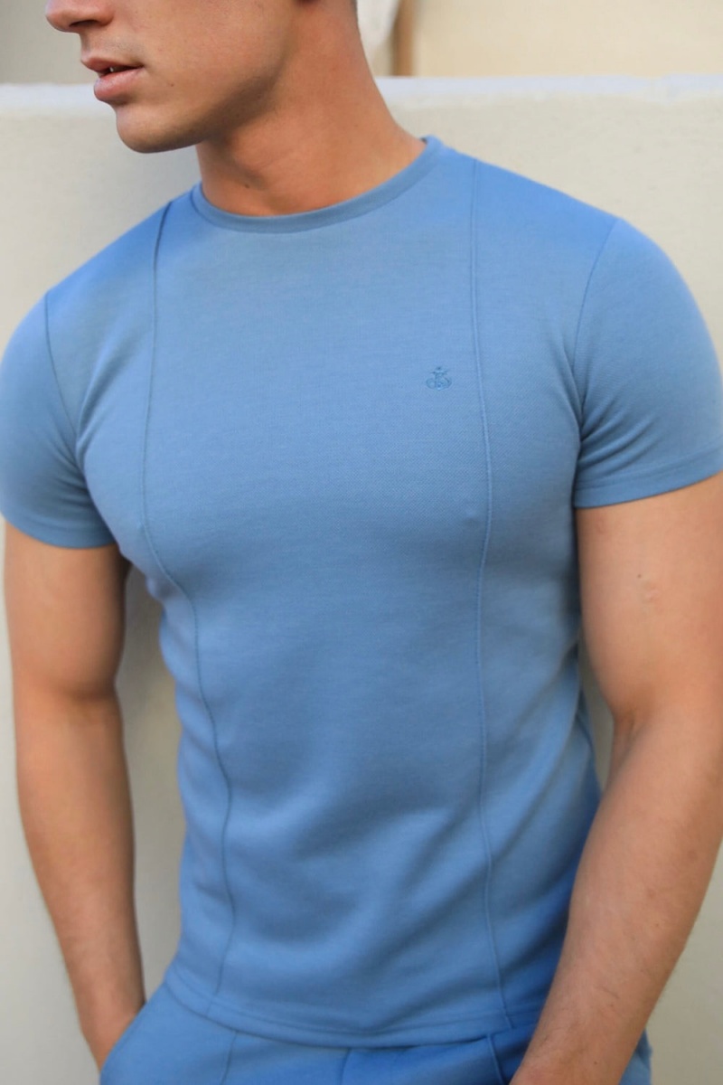Blue Blakely Amezri Seamline T-Shirt | EQYT-31485
