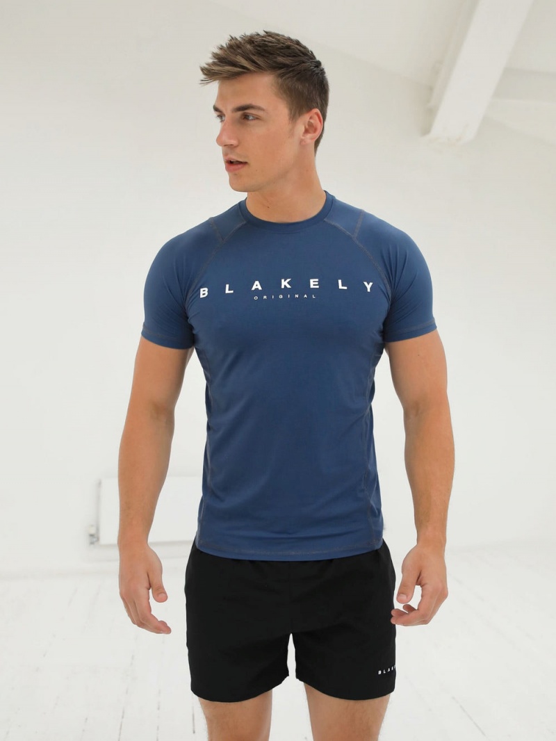 Blue Blakely Apex Active T-Shirt | OPVM-39704