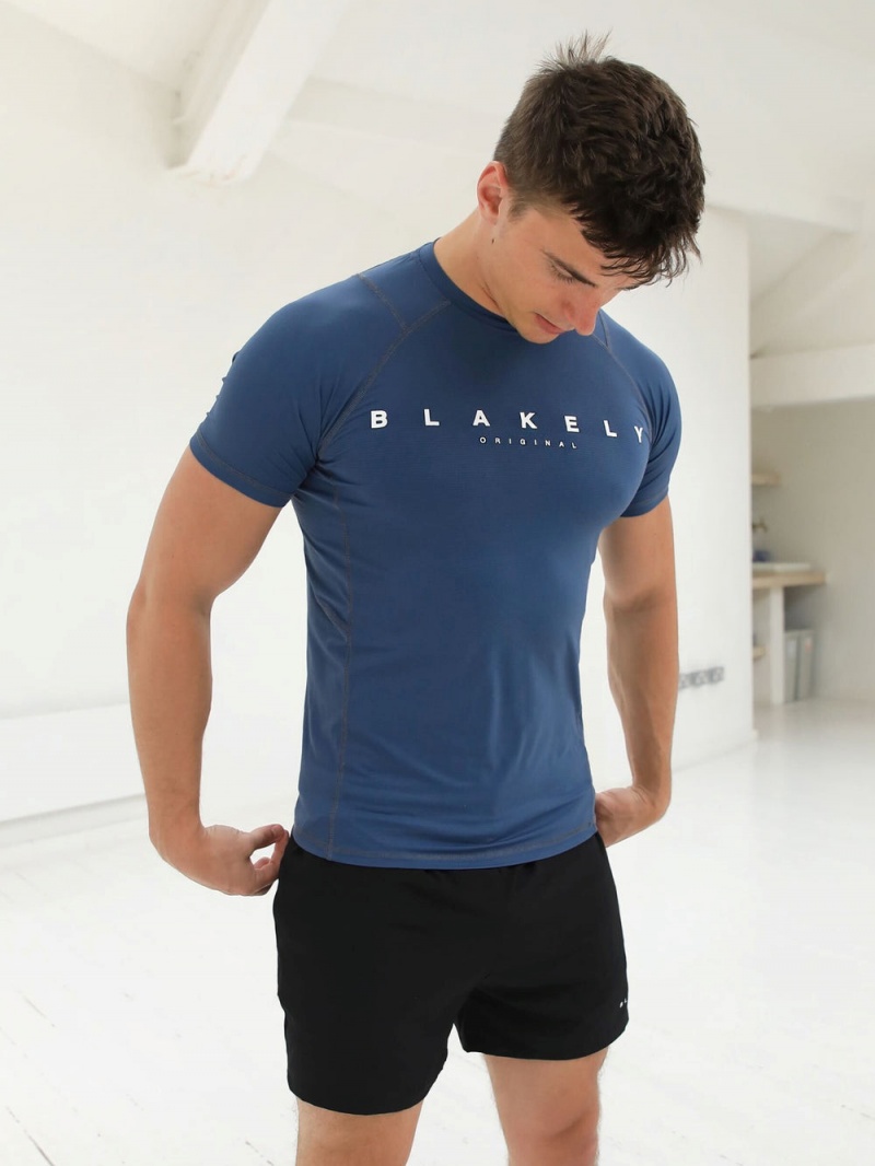 Blue Blakely Apex Active T-Shirt | OPVM-39704