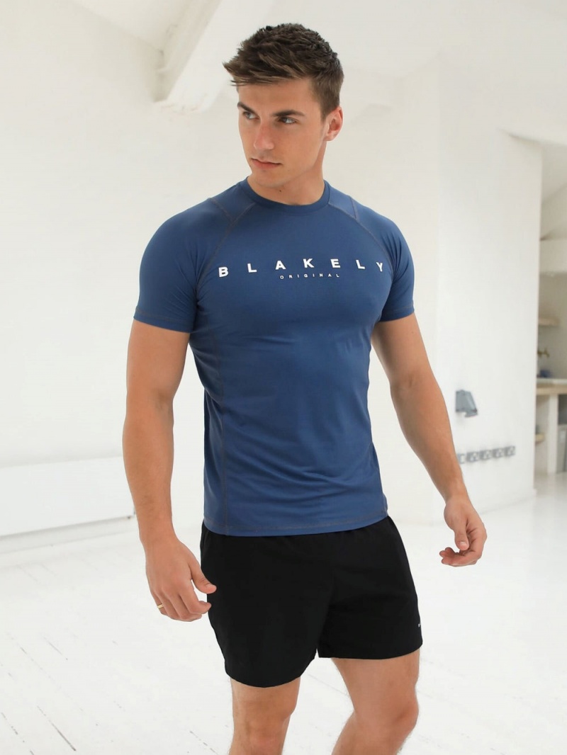 Blue Blakely Apex Active T-Shirt | OPVM-39704