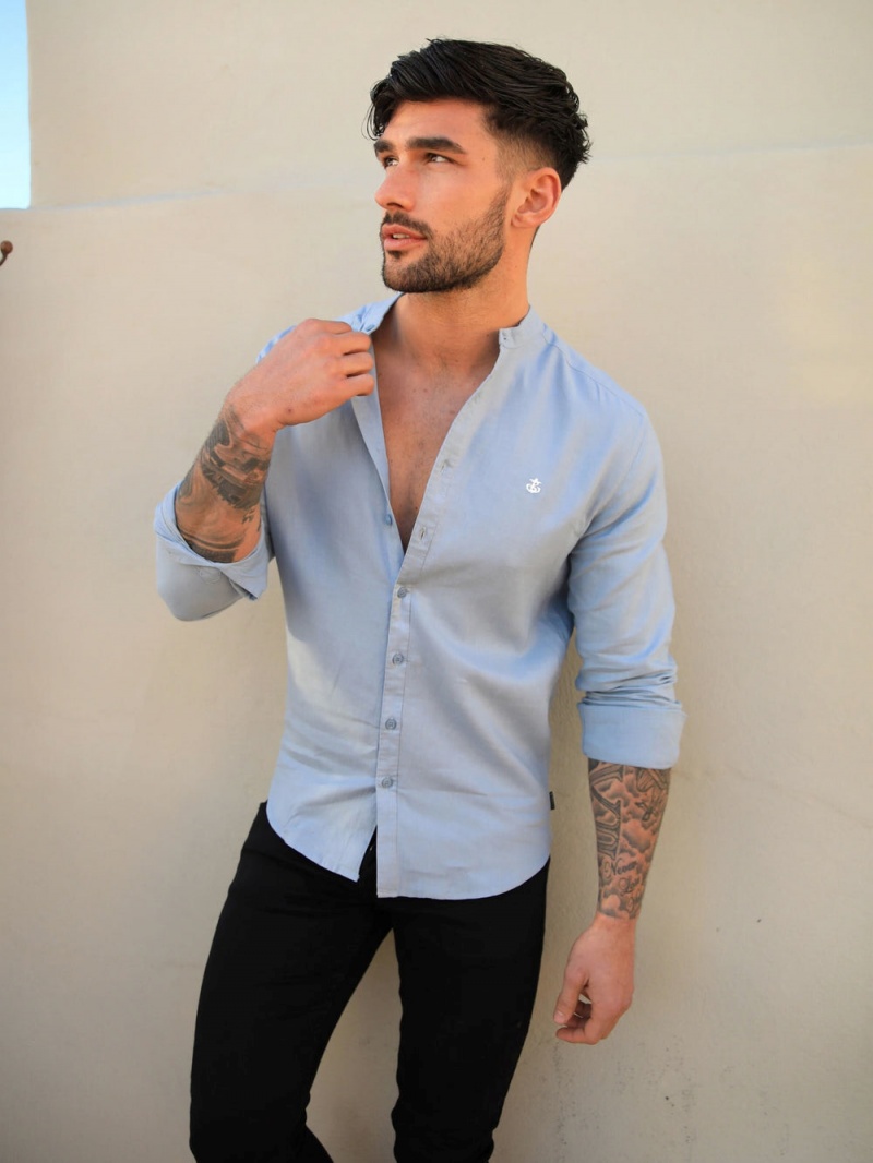 Blue Blakely Berkane Linen Shirt | KAOP-41732