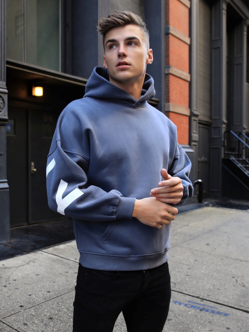 Blue Blakely Idris Oversized Hoodie | KWEO-27381