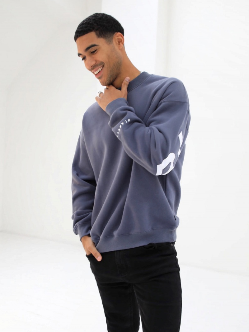 Blue Blakely Idris Oversized Jumper | ITCA-93214