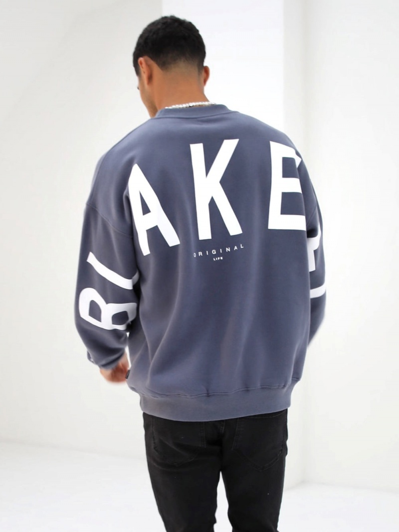 Blue Blakely Idris Oversized Jumper | ITCA-93214
