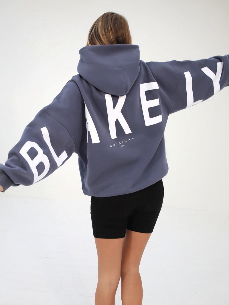 Blue Blakely Isabel Oversized Hoodie | ABMX-40761