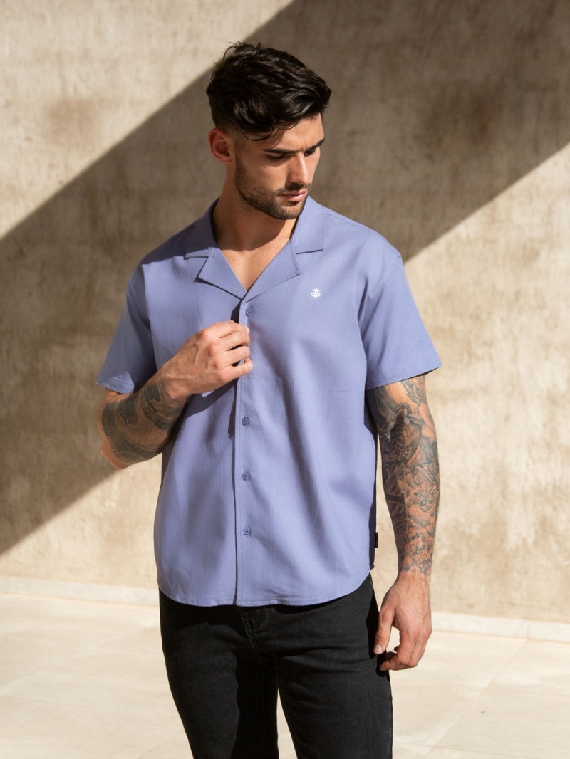 Blue Blakely Nador Open Collared Shirt | KRNA-15329