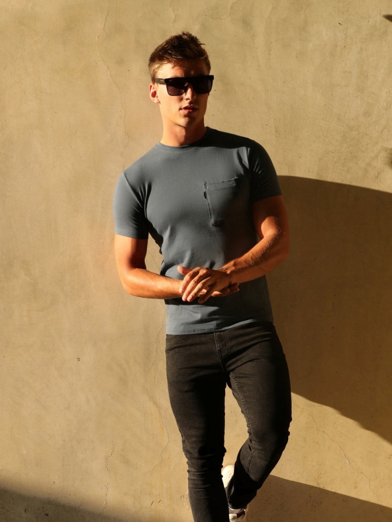 Blue Blakely Pocket T-Shirt | JYON-16925