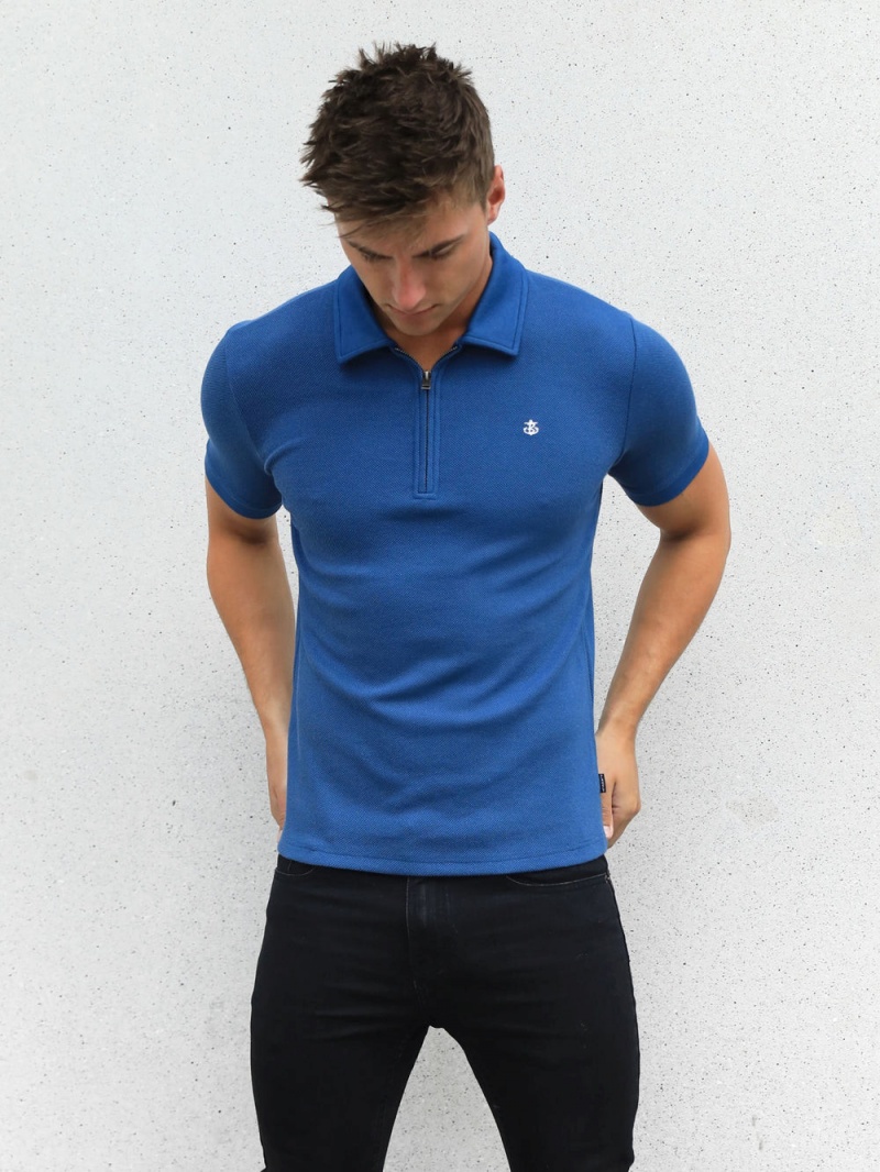 Blue Blakely Toulon Textured Polo | LWVC-84012