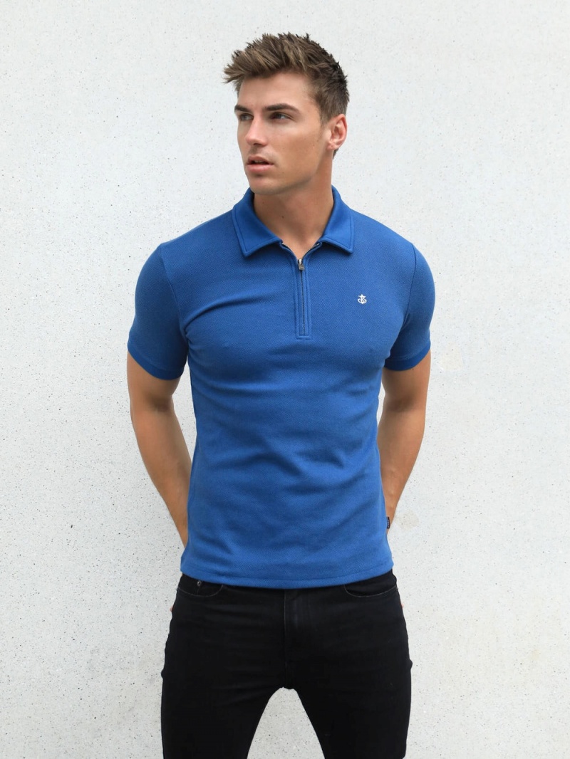 Blue Blakely Toulon Textured Polo | LWVC-84012