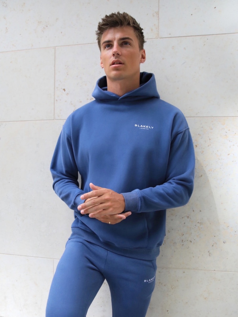 Blue Blakely Universal Relaxed Hoodie | LYAU-15749