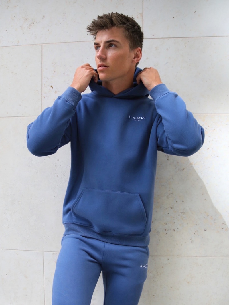 Blue Blakely Universal Relaxed Hoodie | LYAU-15749