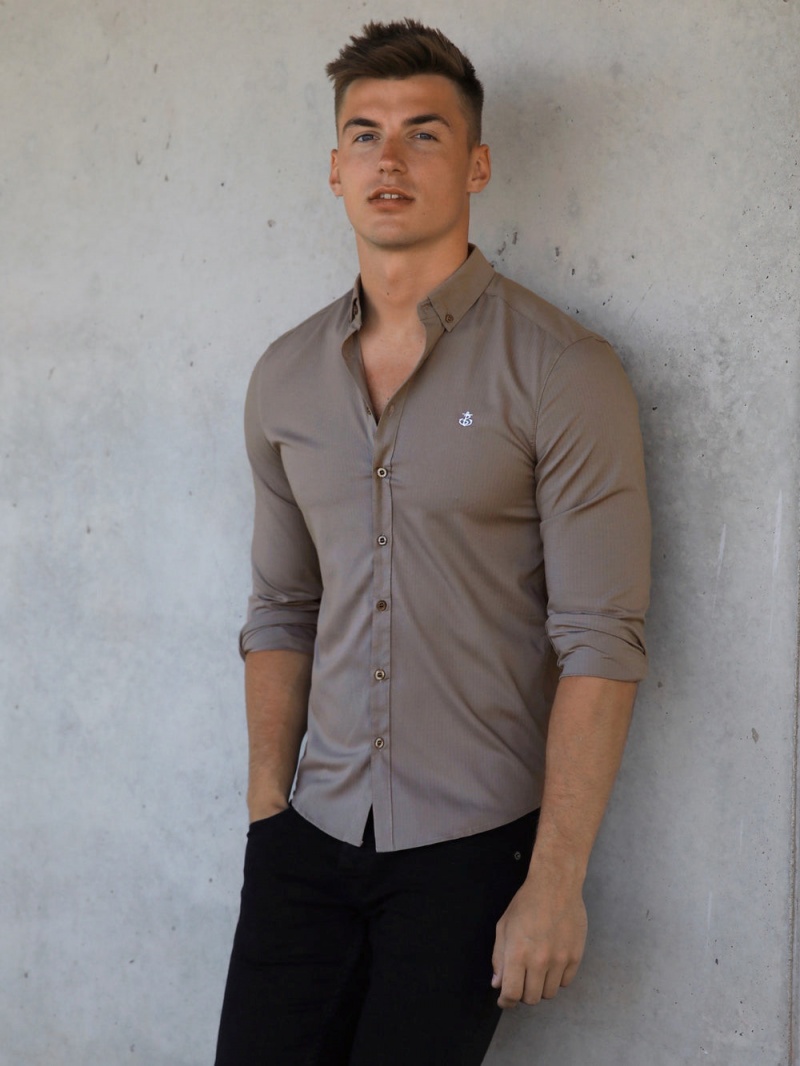 Brown Blakely Anzio Shirt | LAXM-28013
