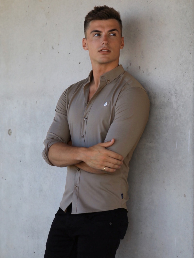 Brown Blakely Anzio Shirt | LAXM-28013