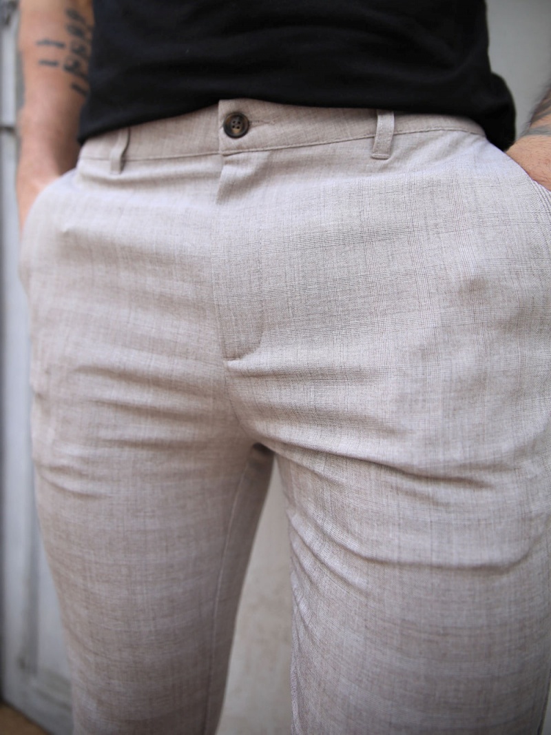 Brown Blakely Assaki Checked Trousers | FKQT-85069