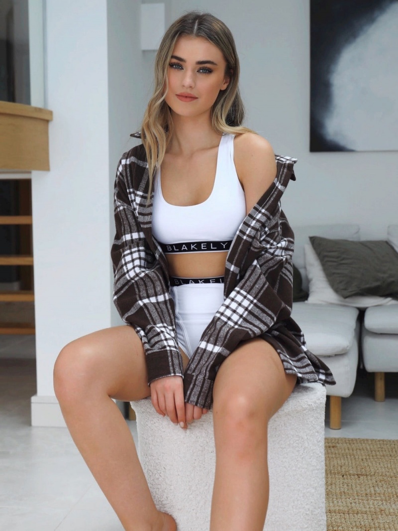 Brown Blakely Dayton Womens Oversized Check Shirt | JTBK-89316