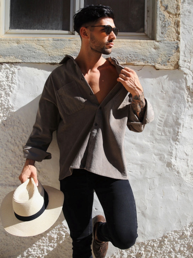 Brown Blakely Halkirk Oversized Cord Shirt | UECX-92875