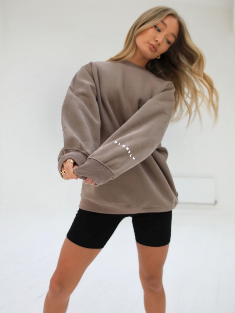 Brown Blakely Isabel Oversized Jumper | SIGM-64958