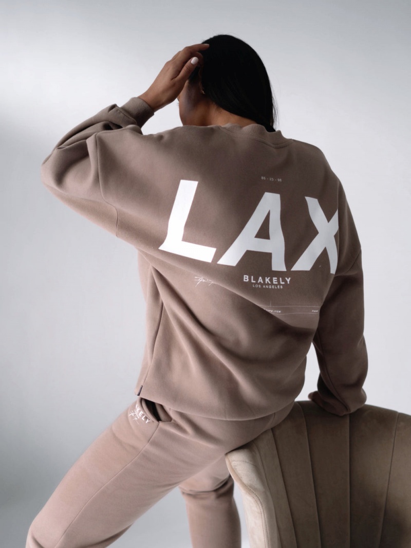 Brown Blakely LAX Isabel Oversized Jumper | XKCW-90685
