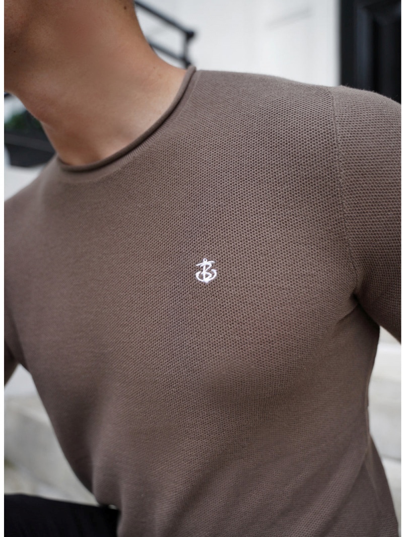 Brown Blakely Mason Knit Jumper | ZUMA-81734