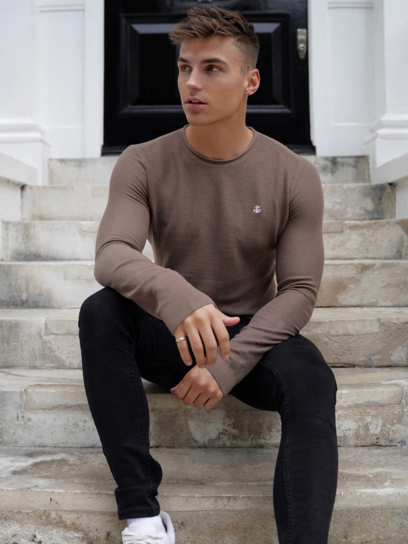 Brown Blakely Mason Knit Jumper | ZUMA-81734