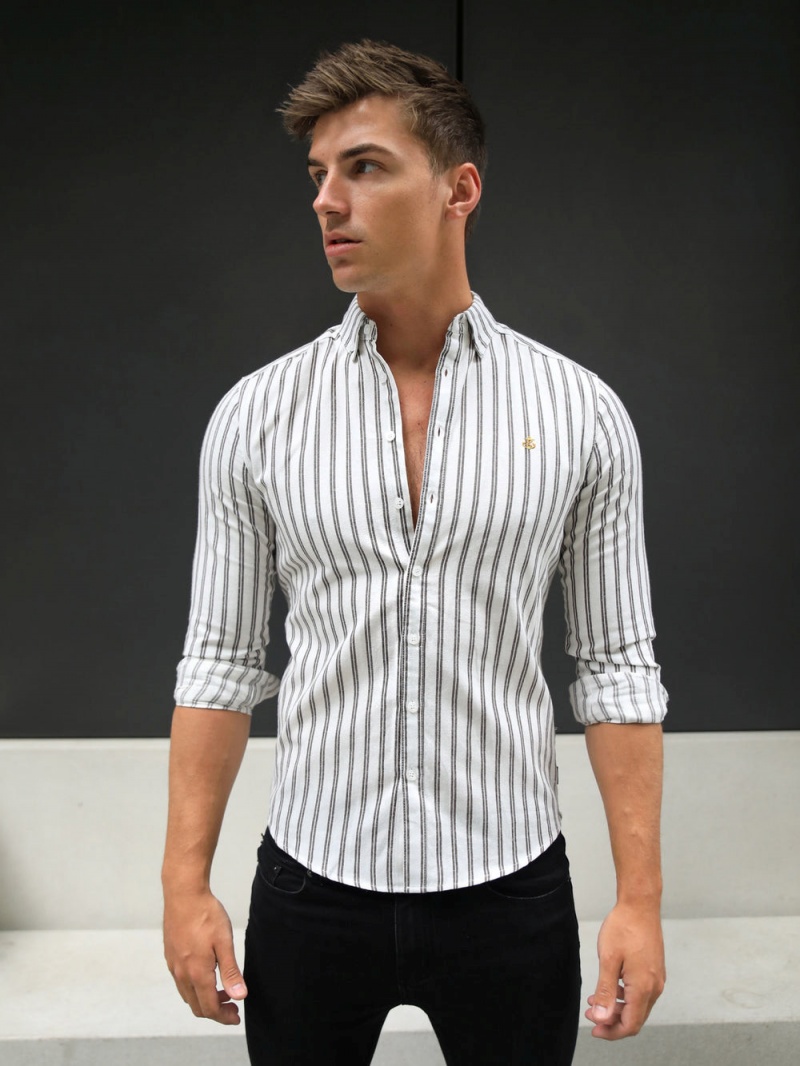 Brown Blakely Savona Stripe Shirt | WBDR-34905