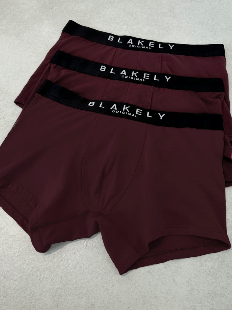 Burgundy 3 Pack Blakely BLK Boxers | BFYU-19043