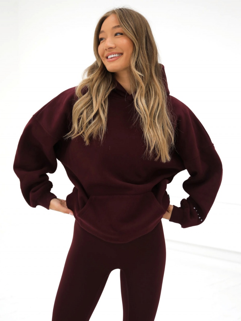 Burgundy Blakely Isabel Oversized Hoodie | PJTF-91587