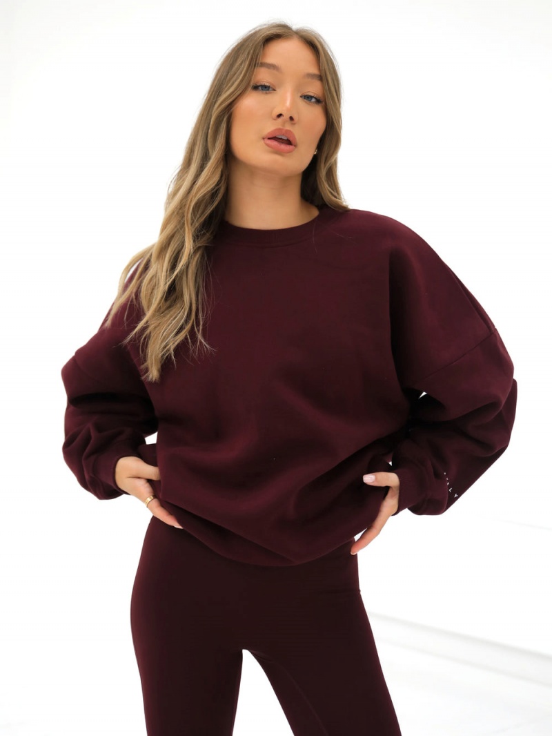 Burgundy Blakely Isabel Oversized Jumper | KYIM-45273