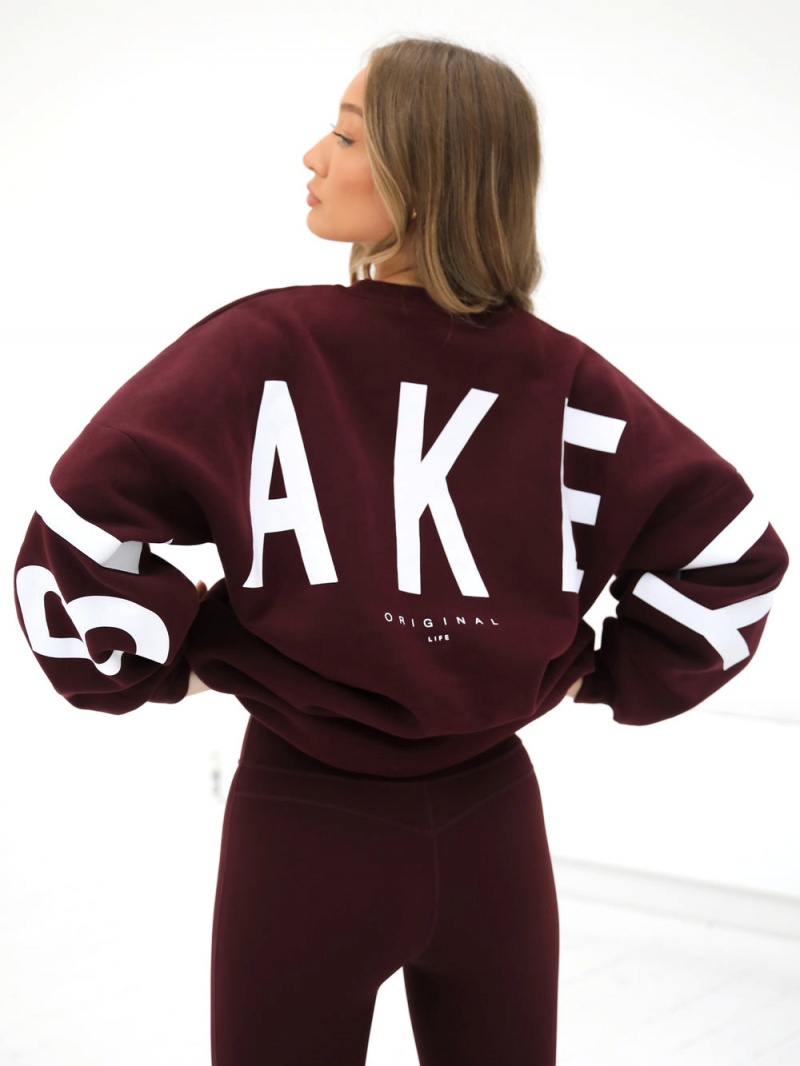 Burgundy Blakely Isabel Oversized Jumper | KYIM-45273