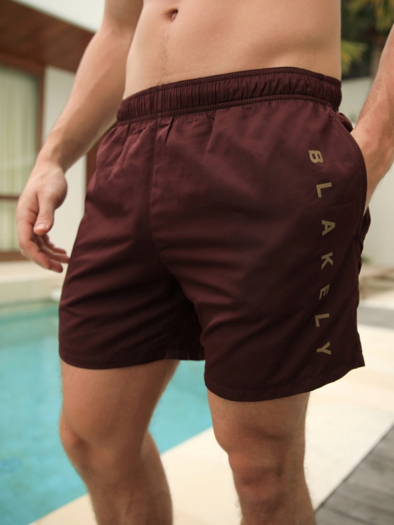 Burgundy Blakely Lugano Swim Shorts | VUGL-37946