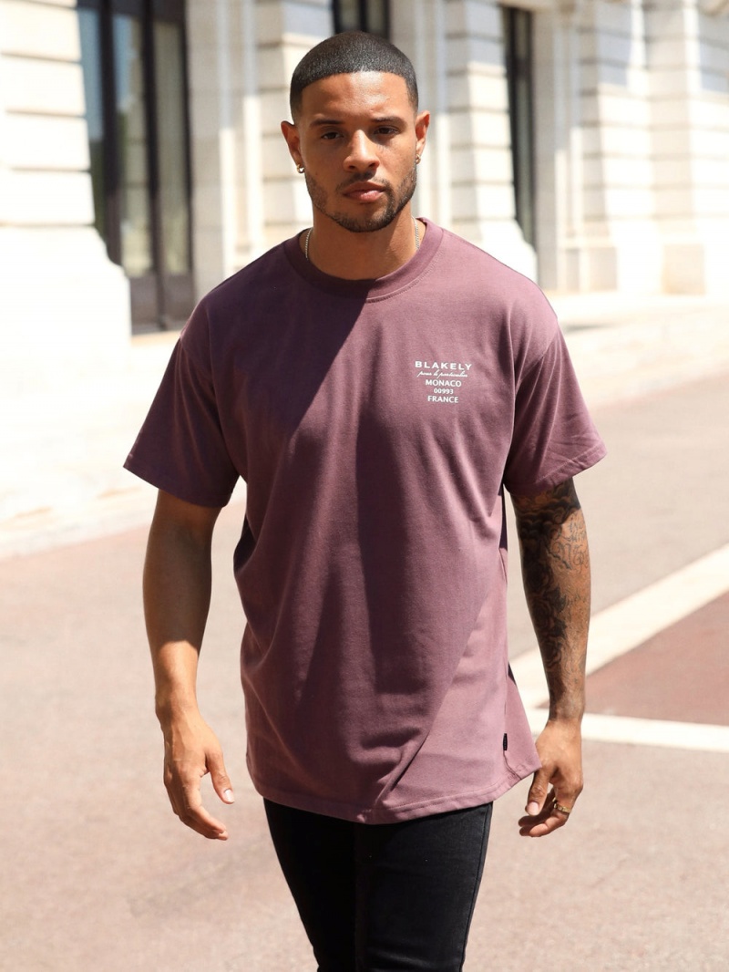 Burgundy Blakely Monaco Relaxed T-Shirt | DQLV-47908