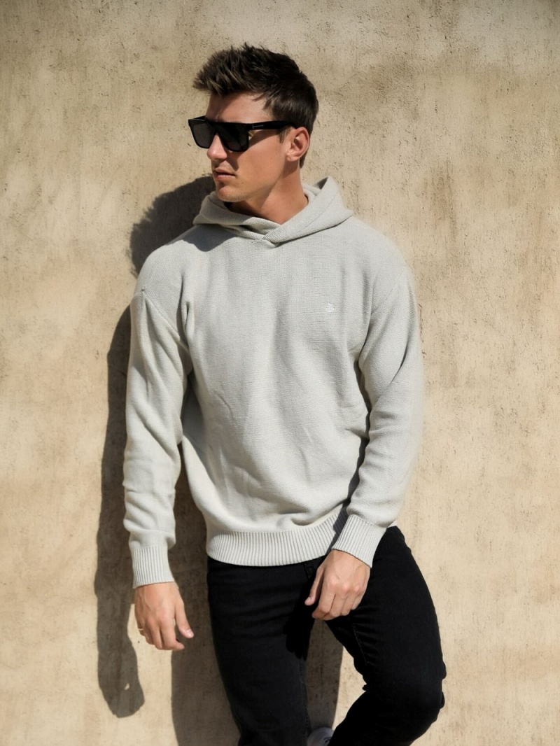 Chalk Blakely Huxley Knitted Hoodie | EFPX-20596