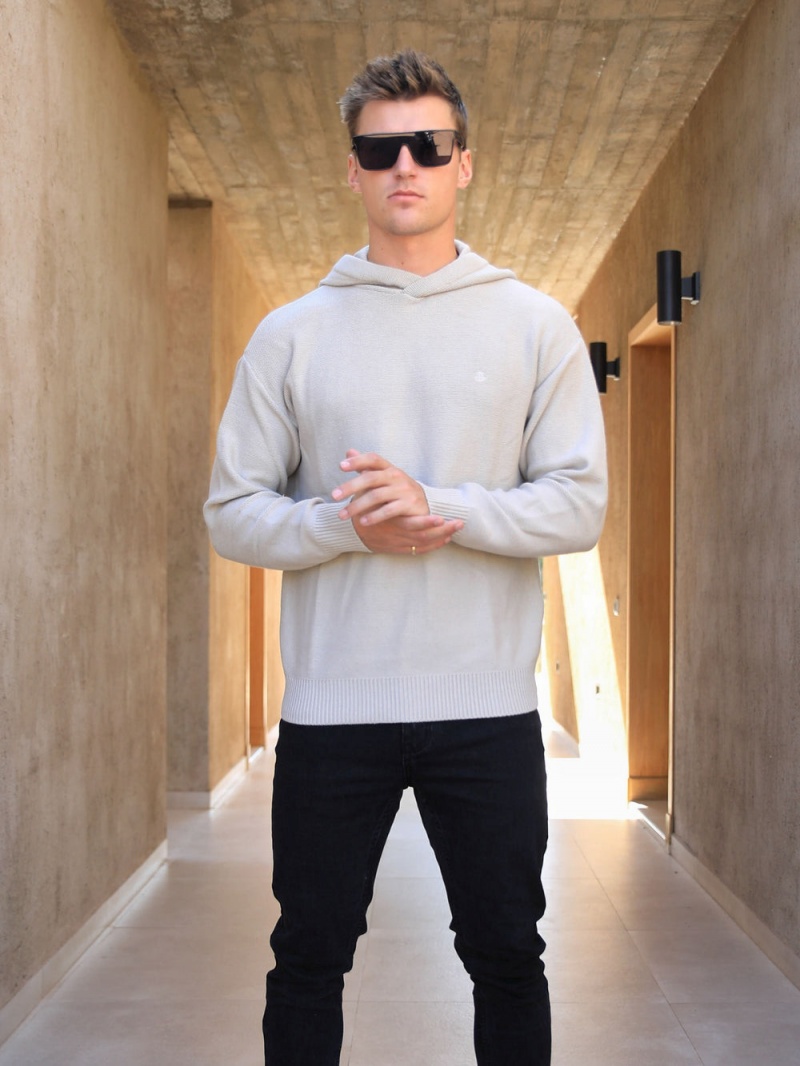 Chalk Blakely Huxley Knitted Hoodie | EFPX-20596