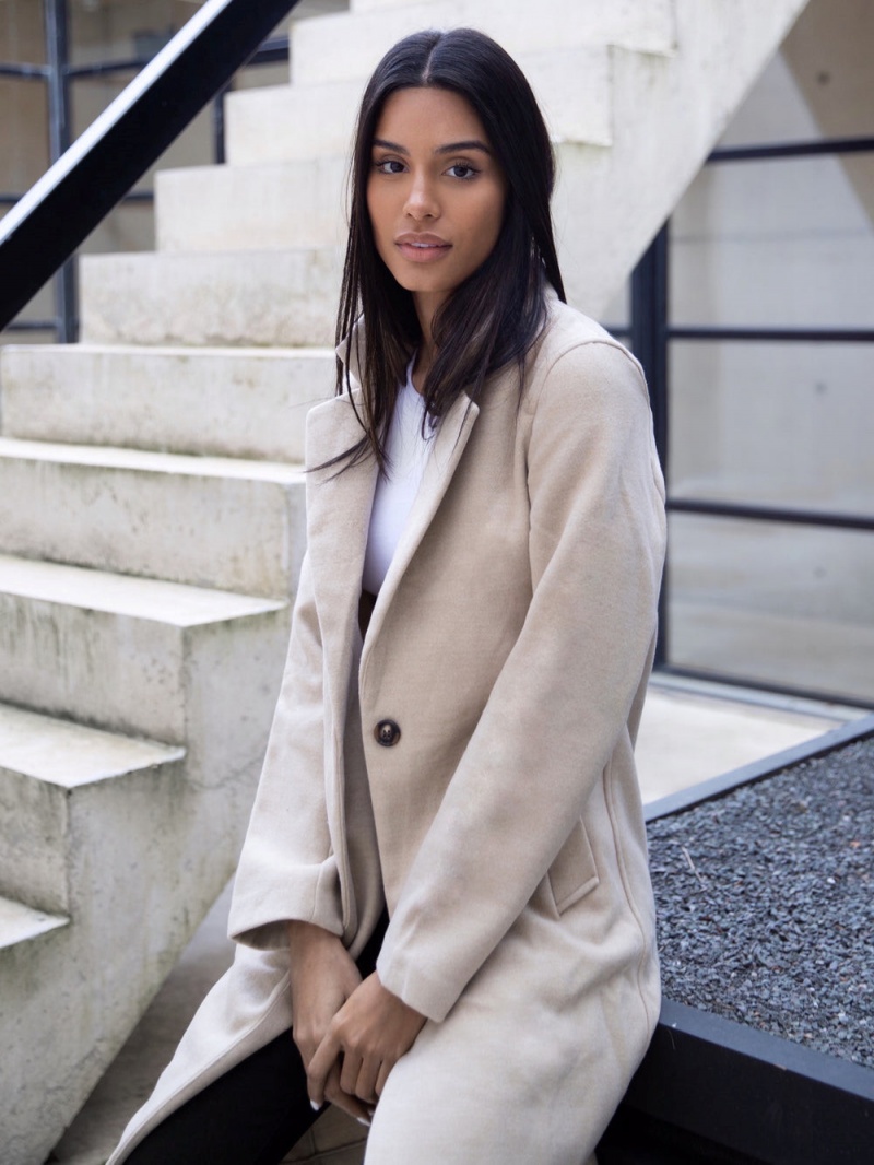Chalk Blakely Mabel Tailored Longline Coat | KPYE-95316