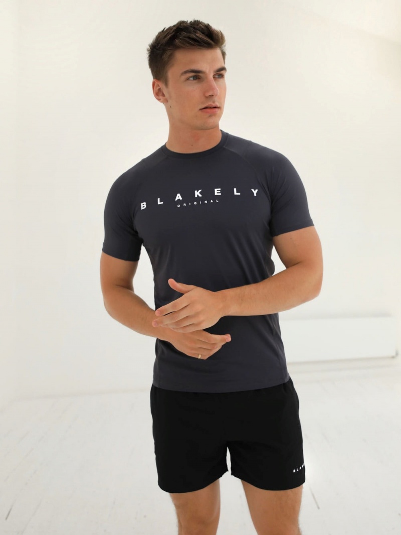 Charcoal Blakely Apex Active T-Shirt | EMFD-95847