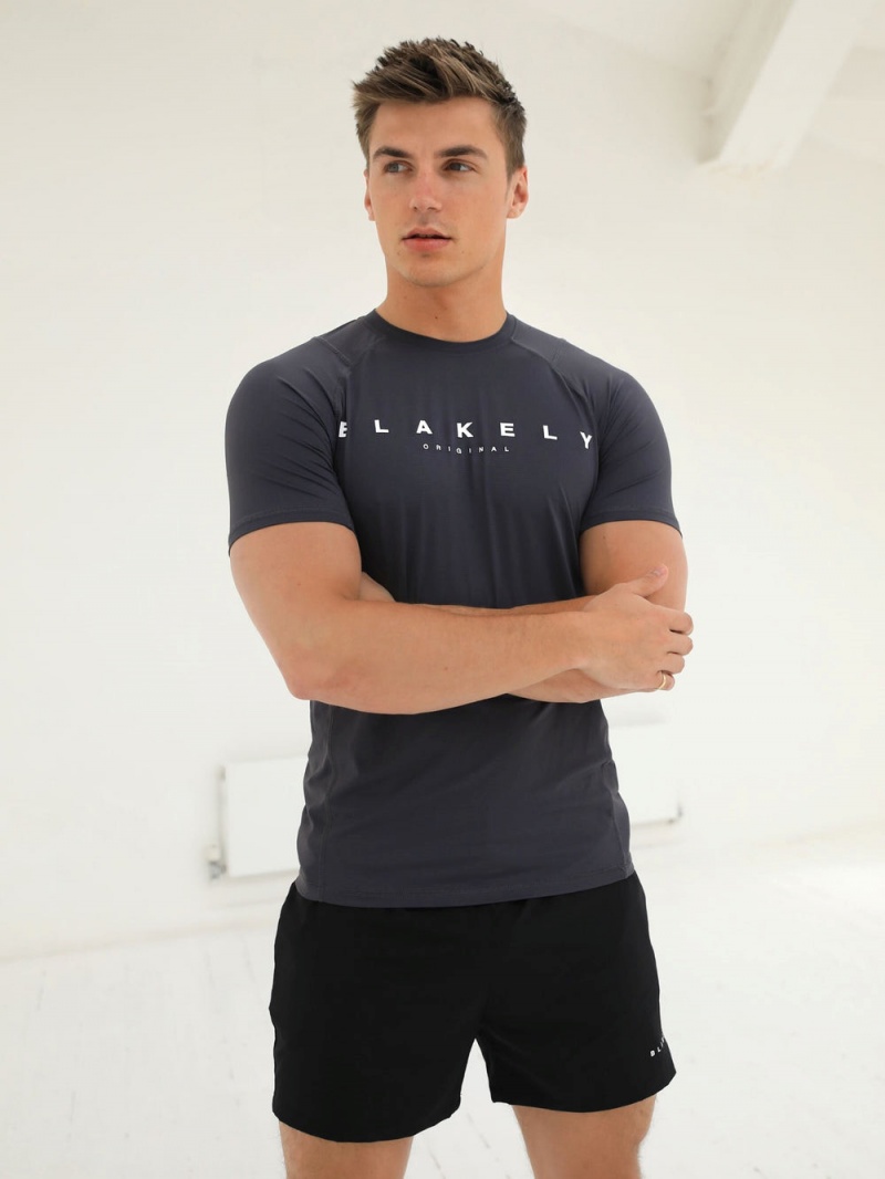Charcoal Blakely Apex Active T-Shirt | EMFD-95847