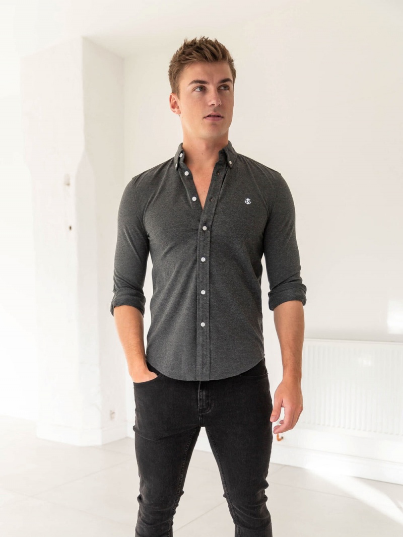 Charcoal Blakely Arlo Soft Stretch Shirt | ZNAQ-51872